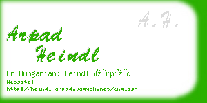 arpad heindl business card